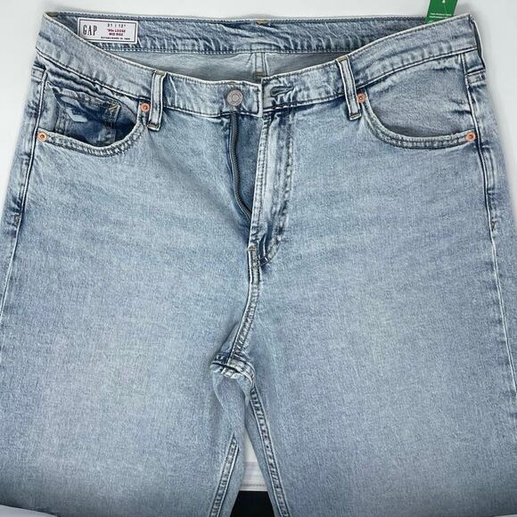 Gap Wide-Leg Distressed Jeans | Tall 31/12 | Light Wash | NWT - Picture 5 of 10